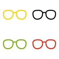 Set of Glasses in flat style isolated vector