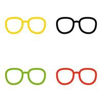 Set of Glasses in flat style isolated vector