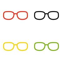 Set of Glasses in flat style isolated vector