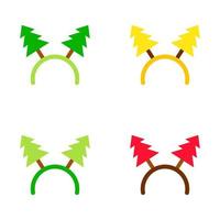 Set of Christmas headband in flat style isolated vector