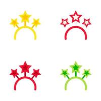 Set of Christmas headband in flat style isolated vector