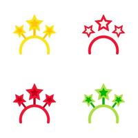 Set of Christmas headband in flat style isolated vector