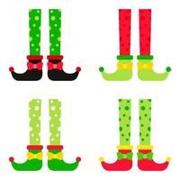 Set of Elf feet in flat style isolated vector