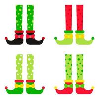 Set of Elf feet in flat style isolated vector