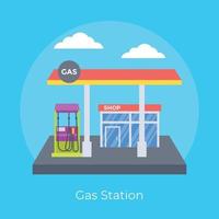 Trendy Gas Station vector