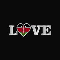 Love typography with Kenya flag design vector