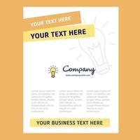 Bulb Title Page Design for Company profile annual report presentations leaflet Brochure Vector Background