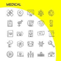 los iconos médicos dibujados a mano establecidos para infografías kit uxui móvil y diseño de impresión incluyen pulmones parte del cuerpo médico ciencia medicina salud colección médica logotipo y pictograma de infografía moderna vector