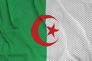 Algeria flag printed on a polyester nylon sportswear mesh fabric photo