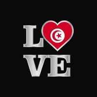 amor tipografía túnez bandera diseño vector hermosa letras
