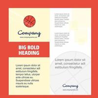 Basket ball Company Brochure Title Page Design Company profile annual report presentations leaflet Vector Background