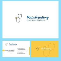 Stethoscope Logo design with Tagline Front and Back Busienss Card Template Vector Creative Design