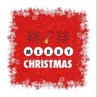 Merry Christmas card with red background and typography vector