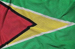 Guyana flag printed on a polyester nylon sportswear mesh fabric photo