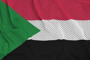 Sudan flag printed on a polyester nylon sportswear mesh fabric w photo