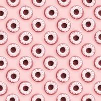 Many small plastic donuts lies on a pastel colorful background. Flat lay minimal pattern. Top view photo