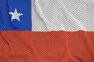 Chile flag printed on a polyester nylon sportswear mesh fabric w photo