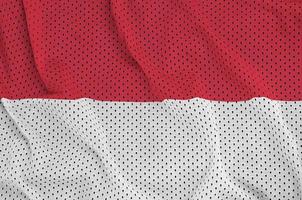 Indonesia flag printed on a polyester nylon sportswear mesh fabr photo