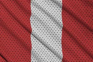 Peru flag printed on a polyester nylon sportswear mesh fabric wi photo