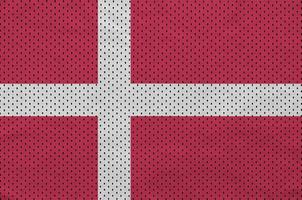 Denmark flag printed on a polyester nylon sportswear mesh fabric photo