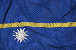 Nauru flag printed on a polyester nylon sportswear mesh fabric w photo