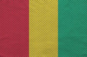 Guinea flag printed on a polyester nylon sportswear mesh fabric photo