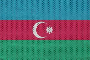 Azerbaijan flag printed on a polyester nylon sportswear mesh fab photo