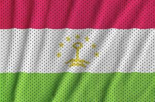 Tajikistan flag printed on a polyester nylon sportswear mesh fab photo