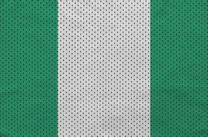 Nigeria flag printed on a polyester nylon sportswear mesh fabric photo