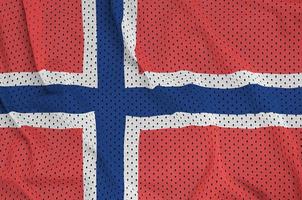 Norway flag printed on a polyester nylon sportswear mesh fabric photo