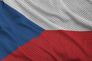 Czech Republic flag printed on a polyester nylon sportswear mesh photo