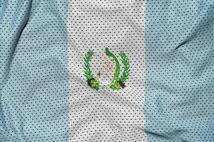 Guatemala flag printed on a polyester nylon sportswear mesh fabr photo