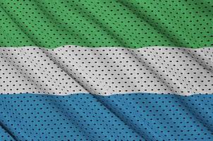 Sierra Leone flag printed on a polyester nylon sportswear mesh f photo