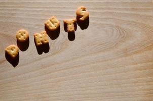 Donuts. Edible letters photo