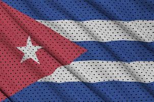 Cuba flag printed on a polyester nylon sportswear mesh fabric wi photo