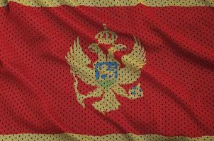 Montenegro flag printed on a polyester nylon sportswear mesh fab photo