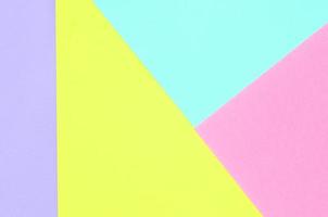 Texture background of fashion pastel colors. Pink, violet, yellow and blue geometric pattern papers. minimal abstract photo