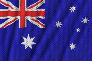 Australia flag printed on a polyester nylon sportswear mesh fabr photo