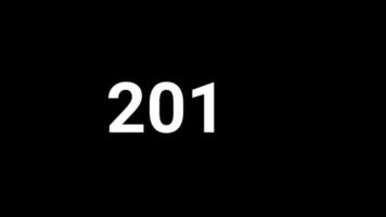 ilustración en video de cómo cambiar los dígitos de un año a otro y finalmente cambiar al tema del año nuevo 2023 en blanco y negro, feliz año nuevo 2023