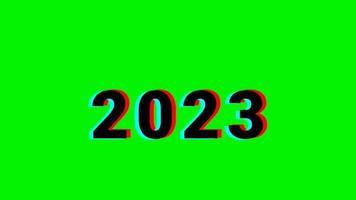 4k illustration video welcome 2023, new year, with green background, green screen