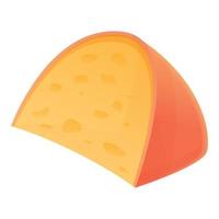 French cheese icon, cartoon style vector