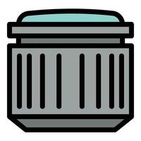 Portrait camera lens icon, outline style vector