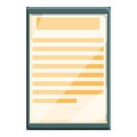 E-book icon, cartoon style vector