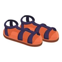 Rubber sandals icon, cartoon style vector