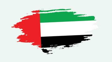 Colorful hand paint United Arab Emirates grungy flag vector