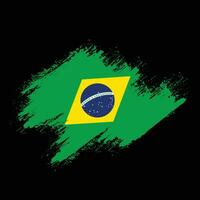 Professional distressed grunge texture Brazil flag vector