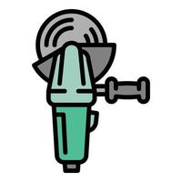 Angle grinder icon, outline style vector