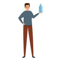 Bottle glass blower icon, cartoon style vector