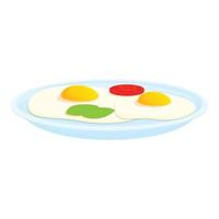 Breakfast healthy eggs icon, cartoon style vector