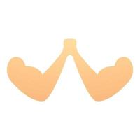 Effort arm wrestling icon, cartoon style vector